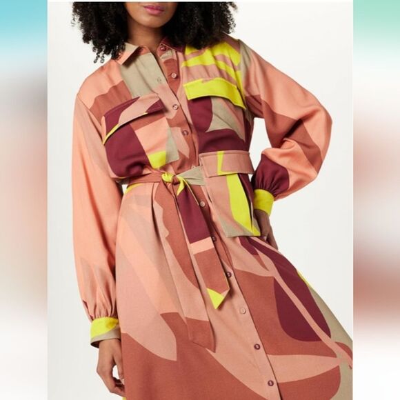 The Drop Abstract Print Maxi Dress with Utility Belt by @Takkunda Size XXL NWT - Picture 3 of 6